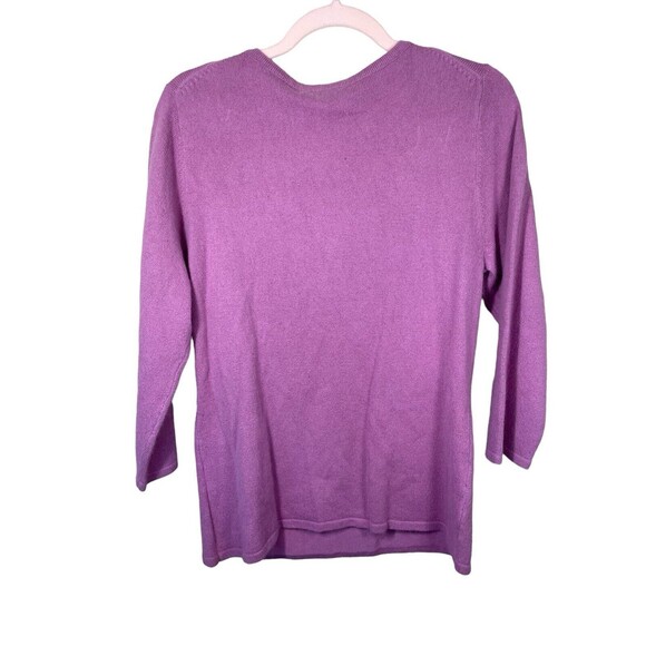 INC International Concepts Pink Sweater Beaded V Neck Silk Blend Womens SZ XL - Picture 2 of 9